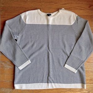 Talbots cream and blue stripe sweater. Size XL